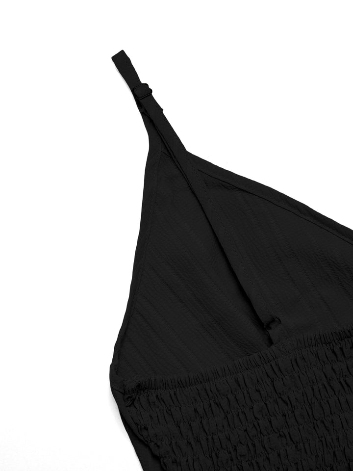 Trine de laitue décontractée Ruched Ruffled V Neck Femmes Tenues de deux pièces