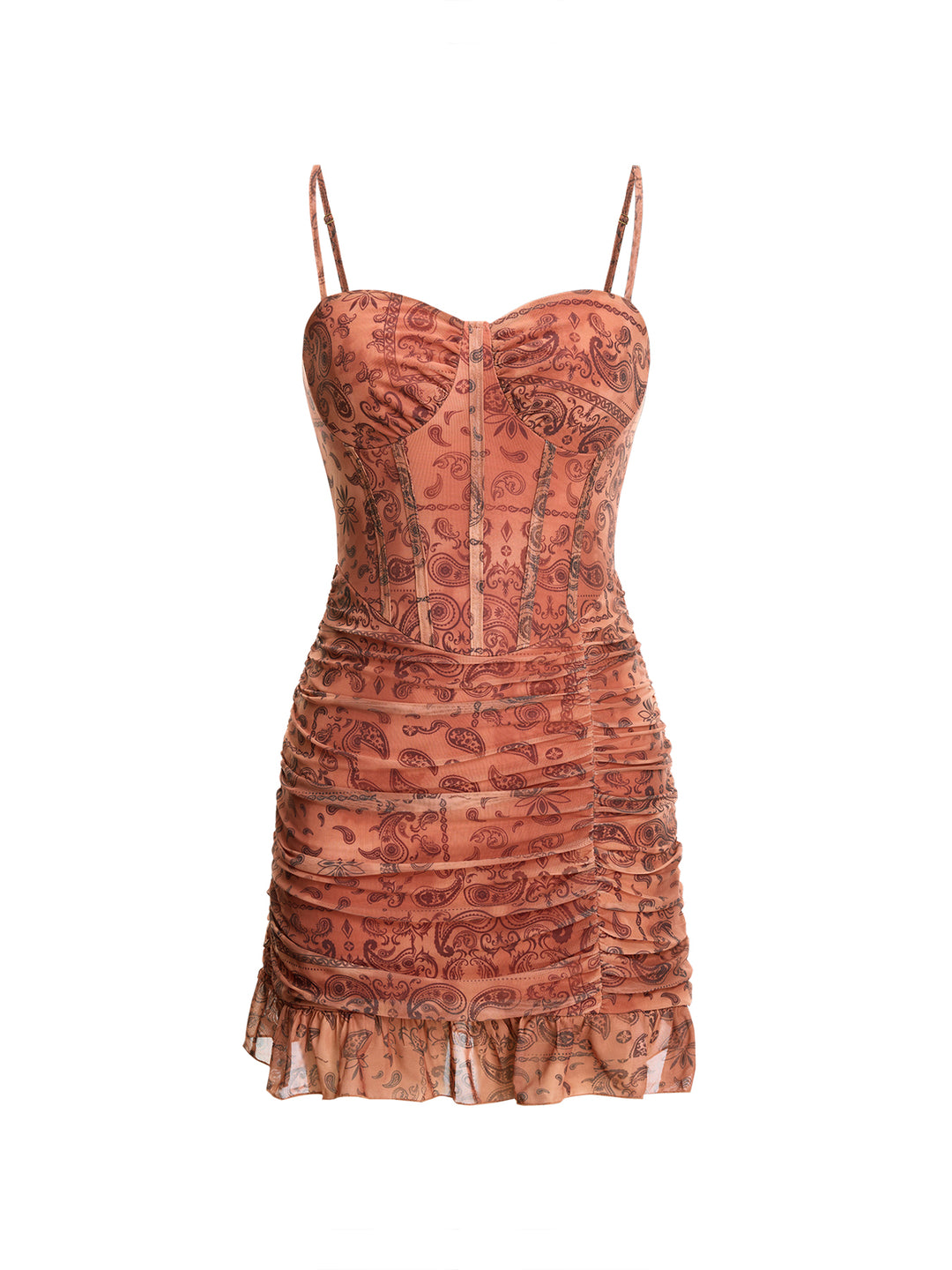 Boho All Over Print Sweetheart Sleeveless A Line Mini Dress -
