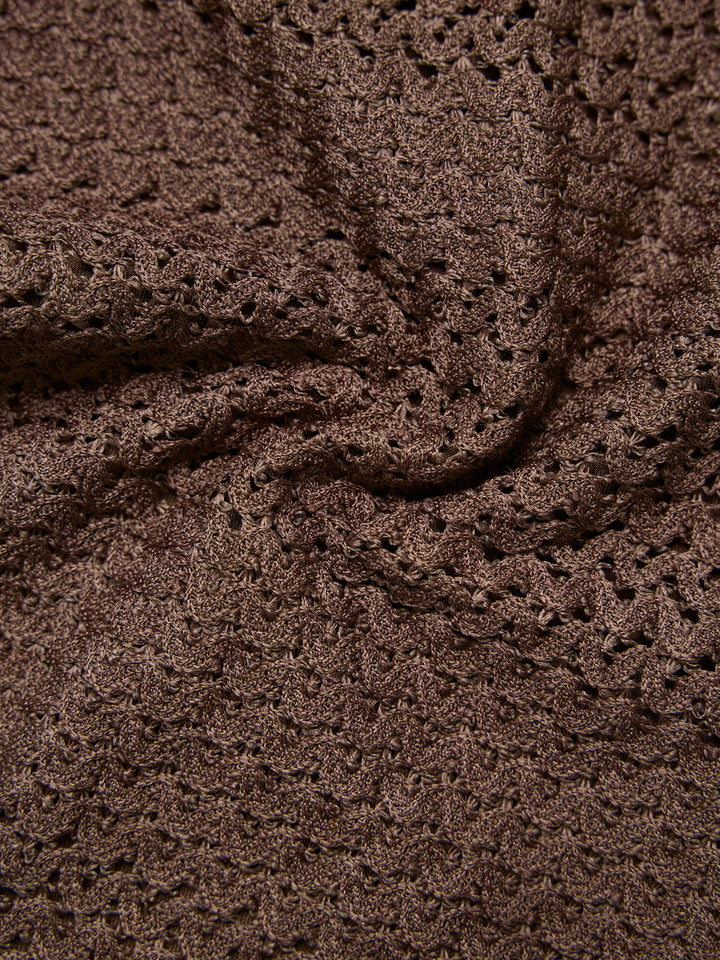Boho Random Crochet Textured Tissu Fold-Waist Mini short