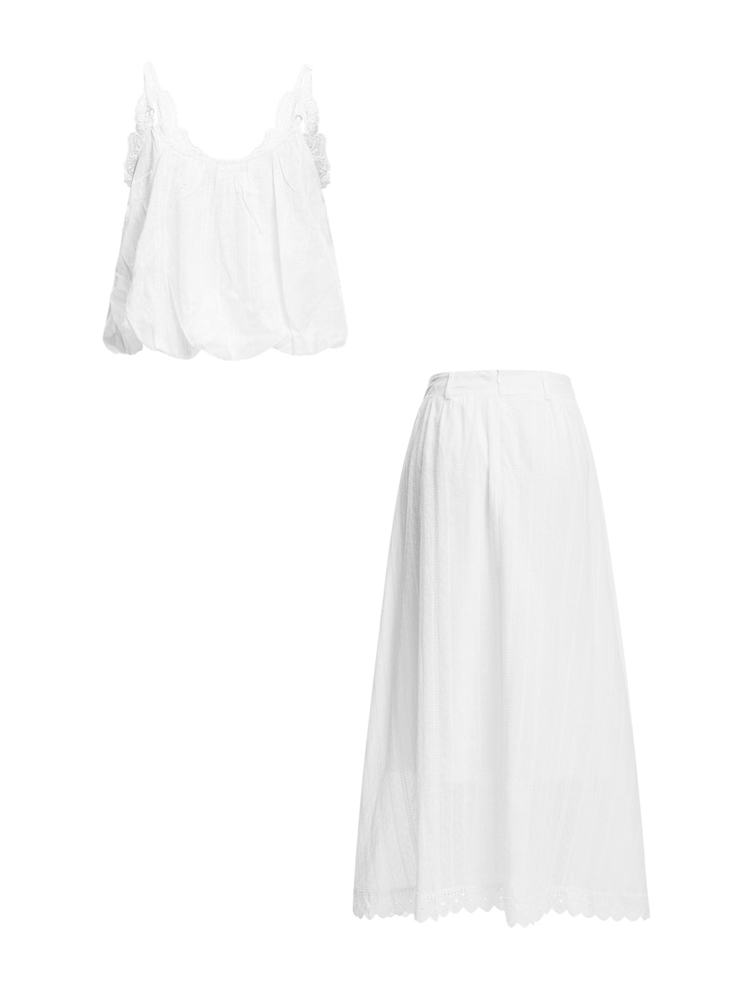Cami Boho Spitzenverkleidung Ruch mit Hals Maxi Frauen zweiteilige Outfits