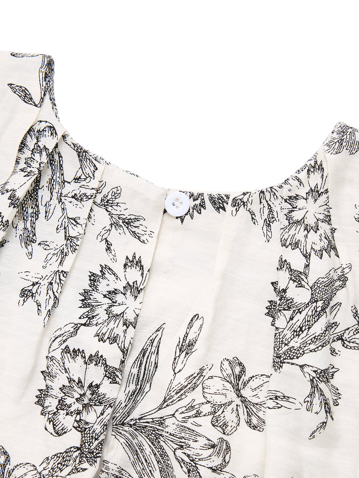 Une ligne boho floral rond cou long femmes tenues deux pièces