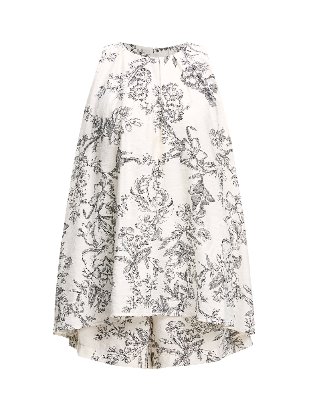 Une ligne boho floral rond cou long femmes tenues deux pièces