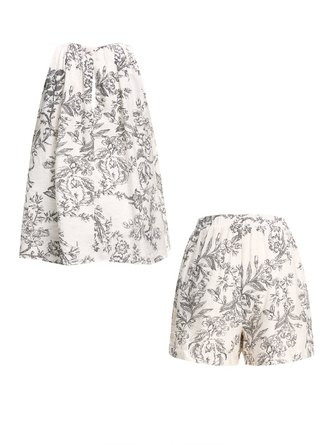 Une ligne boho floral rond cou long femmes tenues deux pièces