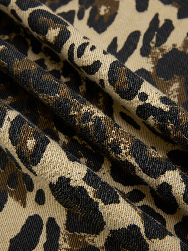 Baggy Casual Leopard Print Long Women Jeans -