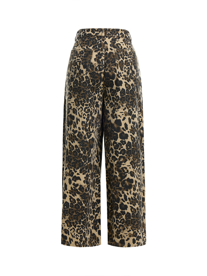Baggy Casual Leopard Print Long Women Jeans -