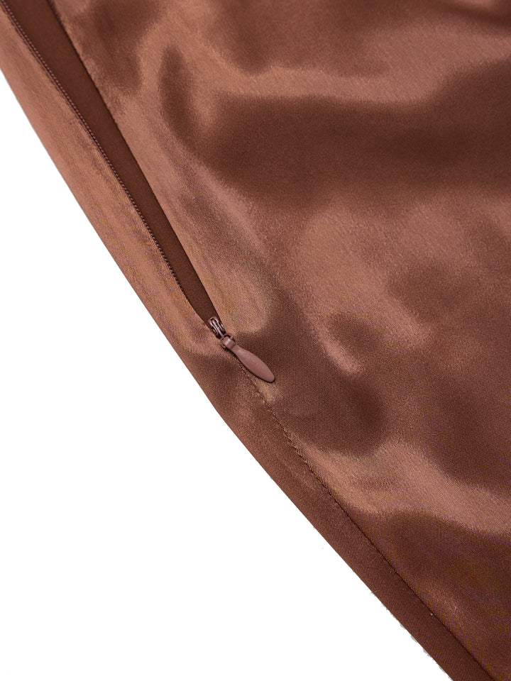 Sirenita elegante Ruchada asimétrica Cuello Midi Mujeres Vestidos
