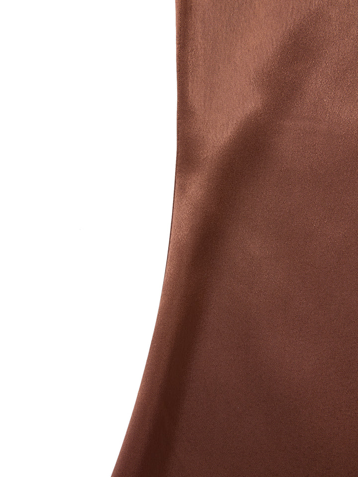 Sirenita elegante Ruchada asimétrica Cuello Midi Mujeres Vestidos